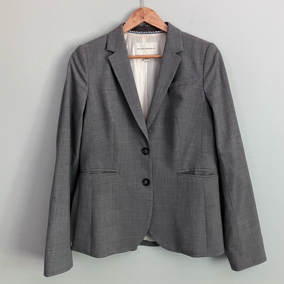 BANANA REPUBLIC Grey Tailored Blazer Size 8 - Picture 1 of 11